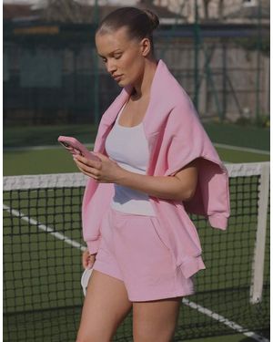 SIMMI Embroidered Logo Jersey Shorts - Pink