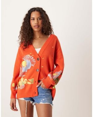 Never Fully Dressed Palm Cardigan - Orange