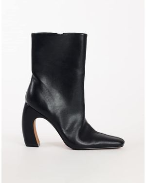TOPSHOP Karter Stivaletti Alla Caviglia Con Tacco Curvo - Nero