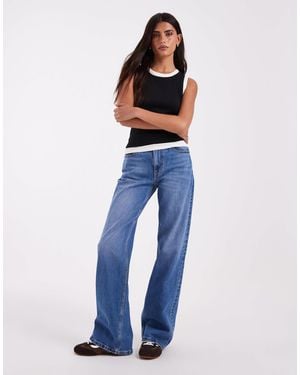 Tommy Hilfiger Mia Mid Rise Relaxed Straight Fit Jeans - Blue