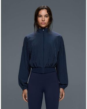 Oysho Pinstripe Repellent Technical Jacket - Blue