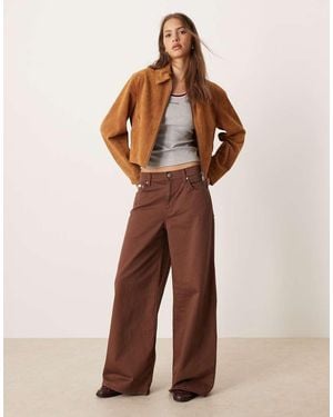 Calvin Klein Super Wide Chino Trousers - Brown