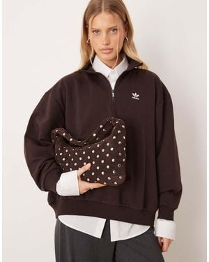 Mango Studded 100% Suede Shoulder Bag - Brown