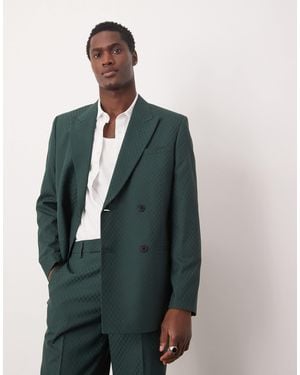 ASOS Double Breasted Regular Suit Jacket - Green