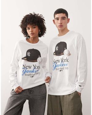 KTZ Camiseta Blanca De Manga Larga Con Estampado De Los Ny Yankees De - Neutro
