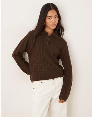 Motel Dalina - pull en maille avec col - marron