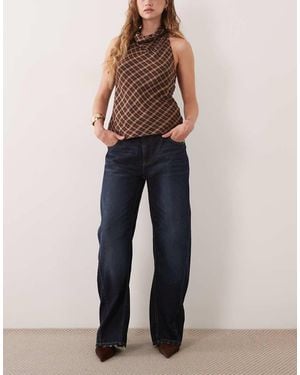 Gina Tricot Mid Waist Barrel Jeans - Blue