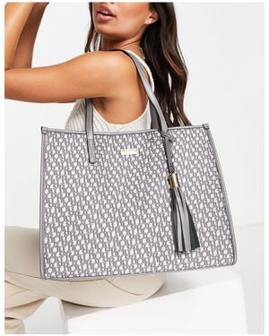 River Island Cabas carré en jacquard - Gris