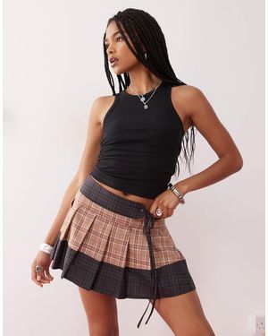 Collusion Pleated Micro Skirt - Grey
