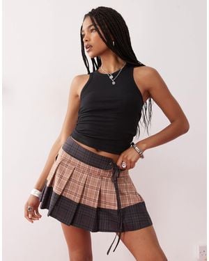 Collusion Pleated Micro Skirt - Grey