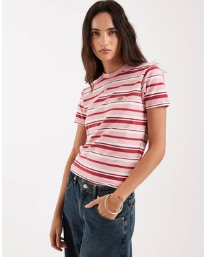 Dickies Glade Spring Striped Baby Tee - Red