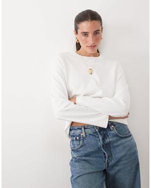 Aware Boxy-fit langarm-t-shirt - Weiß