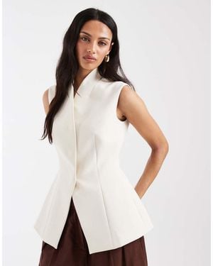 ASOS Wrap Neck Waistcoat - White