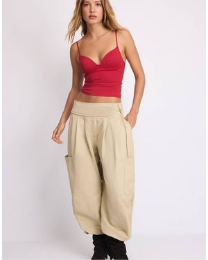 Stradivarius Corsetry-inspi Top - Red
