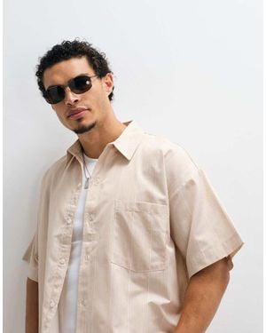 Reclaimed Vintage Short Sleeve Boxy Shirt - Natural