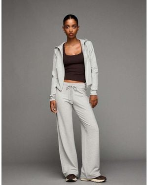 Bershka Plush Jersey Trousers - Grey