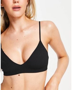 Weekday Cat Polyamide Triangle Bralette - Black