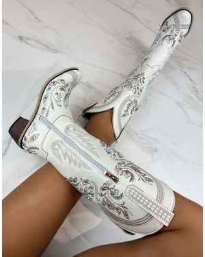 GIA STUDIOS Cowboy Western Boots - Grey