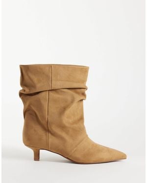 ASOS Rosario slouch-kitten-heel-stiefel - Braun