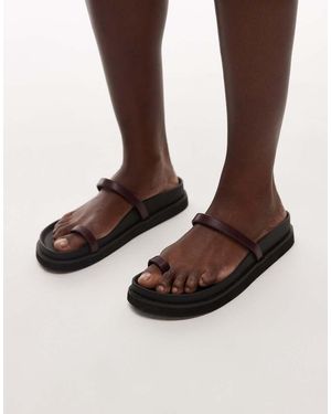 TOPSHOP Josh Minimal Flat Sandals - Black
