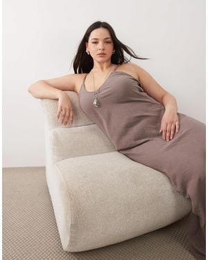Esmee Curve Strappy Beach Maxi Dress - Brown