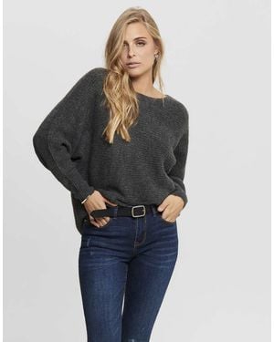 ONLY Maglione Grigio Scuro Mélange - Blu