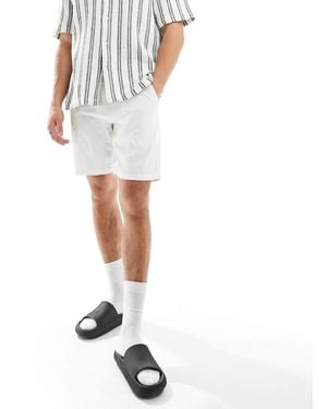 SELECTED Linen Blend Shorts - White