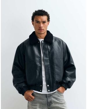 ASOS Flightjack Van Imitatieleer - Blauw
