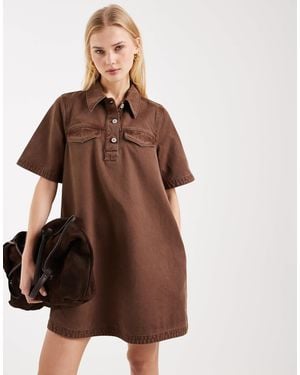 Tommy Hilfiger A-Line Mini Dress - Brown