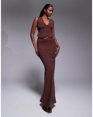 JLUXLABEL Set Marrón De Falda Larga Y Top Corto De Punto Cassidy De - Morado