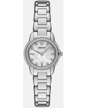 Emporio Armani Two-Hand, Stainless Steel Watch - White