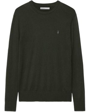 AllSaints Mode merino-pullover mit rundhalsausschnitt - Schwarz