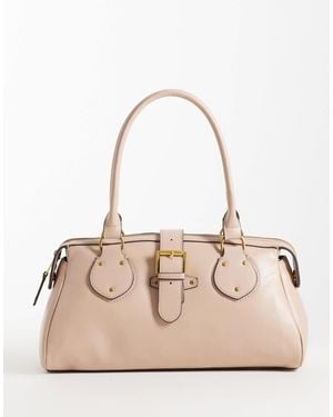 Mango Schultertasche mit schnallendetail - Natur