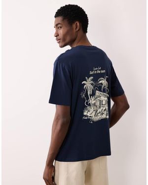 JJ Rebel Oversized T-shirt With Location Backprint - Blue