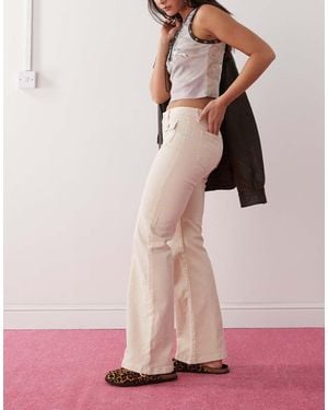 Monki Broek Met Rechte Pijpen En Zakken Aan De Voorkant - Roze