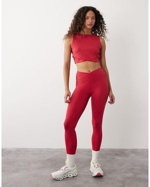 Sweaty Betty All Day 7/8 Wrap Waist Leggings - Red