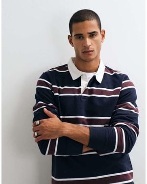 Threadbare Rugby Polo Neck - Blue