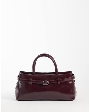 ASOS Borsa Shopping Piccola Con Cinturino Bordeaux - Viola