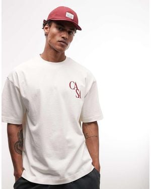 ASOS Circular Design Collection Super Heavyweight Oversized T-Shirt With Chest Print Print - Natural