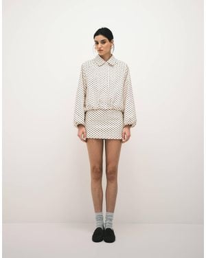Kaiia Exclusive Technical Pelmet Mini Skirt Co-Ord - Natural