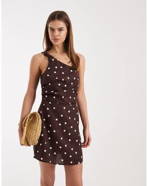 Cotton On One Shoulder Linen Mini Dress - White
