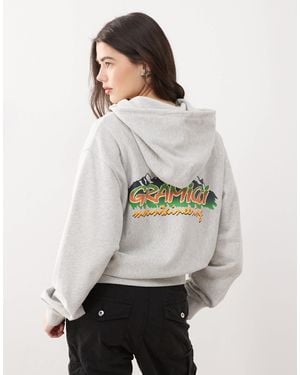 Gramicci Mountaineering Graphic Zip Hoodie - Gray