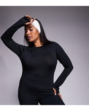 4505 Curve Icon Active Quick Dry Slim Fit Long Sleeve Top - Black