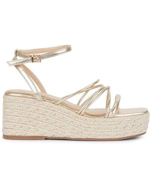 SEQWL Open Toe Wedge Sandals Summer Casual Slingback Fastening - White