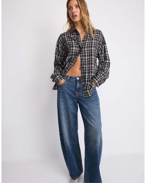 Stradivarius Verstellbares regular-hemd - Blau