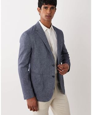 Mango – allen – blazer aus leinenmix - Blau