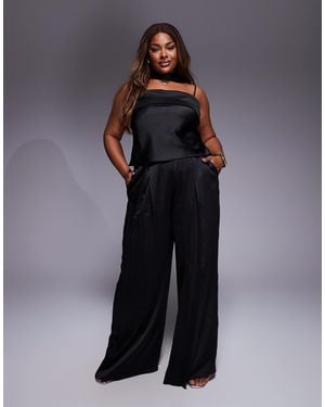 Tfnc Plus Wide Leg Tailored Pants Co-ord - Blue