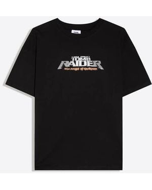 Bershka Oversize Tomb Raider Print T-shirt - Black