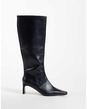 ASOS Cedrick Stivali Al Ginocchio Con Tacco E Punta Affusolata Neri - Nero