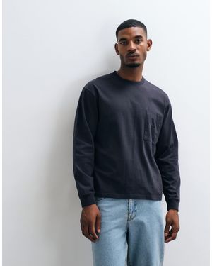 Huf Heavyweight Long Sleeve Pocket T-Shirt - Blue